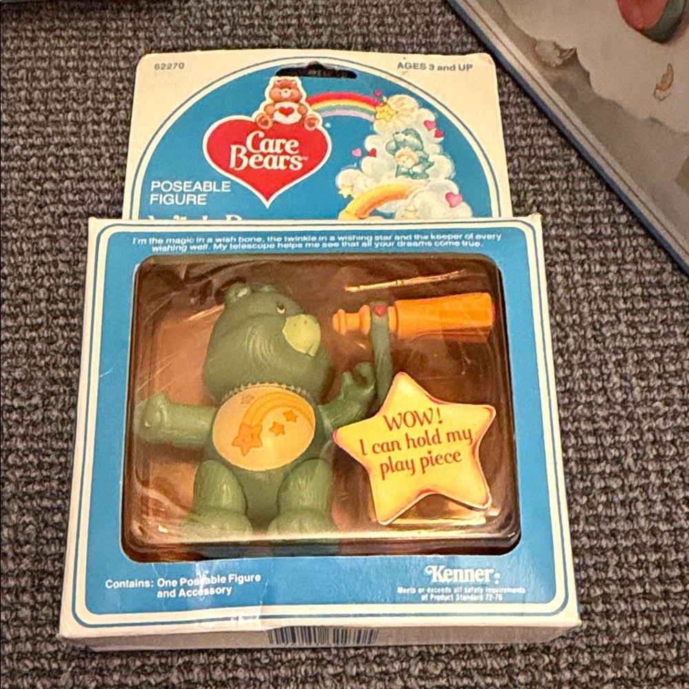 Vintage 1984 Kenner "Care Bears" Poseable Figure Wish Bear star-a-scope Sealed